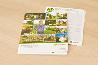 company printed forms in a presentation folder