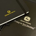 Black Leather diaries with debossed company logos