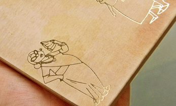 gold foil debossed on envelopes