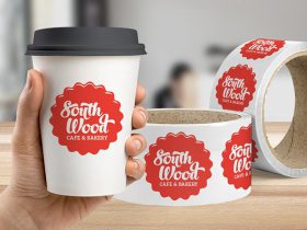 custom roll label for coffee mug