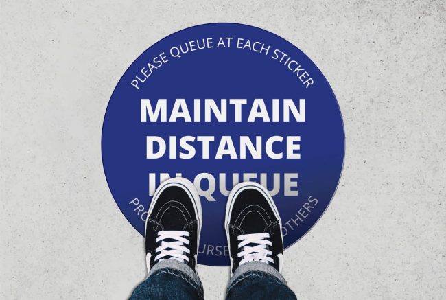 floor marking corona virus distance marker print corona social distancing floor graphics printed sign pune printer